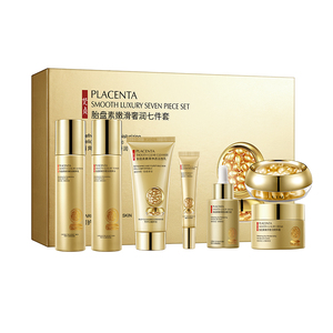 VENZEN Extrait de Placenta Doré & Collagène Raffermissant Hydratant Éclaircissant Coffret Soin Visage 7 Pièces Vitamine C pour Peaux Foncées - Product Image 6