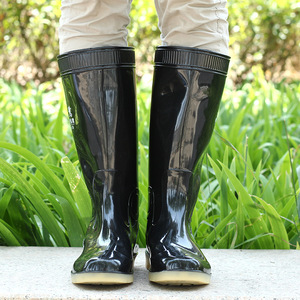 Men High Top Rubber Rain <b>Boots</b> Black Waterproof Non <b>Slip</b> Work Shoes Long Lightweight Durable - Product Image 3