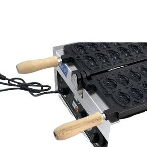 Machine à Taiyaki à double rangée 14 trous, électrique, pour usage commercial en <span class=keywords><strong>boulangerie</strong></span>, machine à gaufres en forme de poisson, revêtement antiadhésif, thermostat réglable (220V) - Product Image 4
