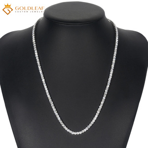 สร้อยคอเทนนิสเพชรทรงคลาสสิคแบบสั่งทำพิเศษจาก Goldleaf ทองคำขาว 10k เพชร D VVS ทรงเหลี่ยม ผลิตในห้องปฏิบัติการ รับรองโดย IGI สำหรับงานแต่งงานและงานหมั้น - Product Image 5