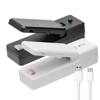 Scelleuse de sacs mini USB 2-en-1 rechargeable avec couteau de découpe, scelleuse portable rechargeable pour sacs en plastique et conservation alimentaire