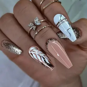 All'ingrosso Long Ballerina rimovibile False Nail Art 24 pezzi Full Cover Press On Nail Set