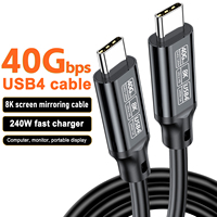 Cable USB4 Tipo-C de 40 Gbps, Carga Rápida PD de 240 W, Transmisión de Video 8K, Cable Trenzado de PVC/Nylon para Monitor de Computadora y Cámara
