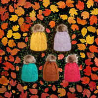 Nouvelle Arrivée Bonnets Bébé Tricotés Chauds Couleur Unie Réglables Unisexe Garçon Fille Automne Hiver avec Pompon Acrylique