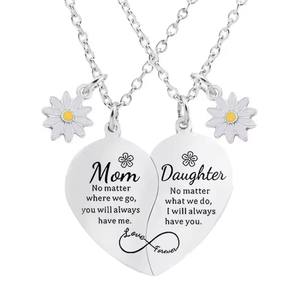Collar a juego <span class=keywords><strong>de</strong></span> corazón <span class=keywords><strong>de</strong></span> acero inoxidable <span class=keywords><strong>de</strong></span> 2 uds para mejores amigos Daisy Charm Not Sisters by Blood collares joyería <span class=keywords><strong>de</strong></span> amistad - Product Image 3