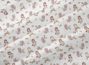 Tessuto 100% Cotone Stampato con Stampa Digitale <span class=keywords><strong>Unicorno</strong></span> per Pigiami da <span class=keywords><strong>Bambina</strong></span> - Product Image 3