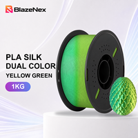 Filament PLA Soie Bicolore BlazeNex 1.75mm, Bobine de 1KG, Effet Soie Deux Couleurs pour Prototypes 3D Détaillés