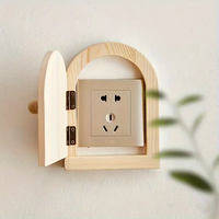 Couverture de plaque d'interrupteur en bois rustique Design minimaliste moderne Art mural créatif interrupteur protecteur cadeau de noël Style Vintage