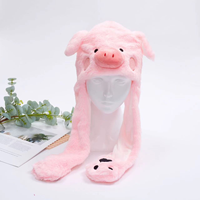 Lindo Animal de peluche conejito sombrero niños Airbag orejas móviles Led Light Up relleno Cosplay fiesta fantasía sombreros de invierno