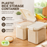 Contenedor de Almacenamiento de Arroz de Plástico Fácil de Usar, Estilo Nórdico para el Hogar, a Prueba de Insectos y Humedad, Sellado, para 20 Libras de Arroz