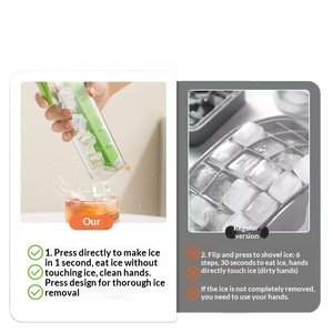 <span class=keywords><strong>Bac</strong></span> à glaçons 6 compartiments en <span class=keywords><strong>plastique</strong></span> PP de qualité alimentaire avec couvercle et bouton-poussoir, outil de cuisine pour congélateur et boissons - Product Image 5