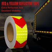 Ruban réfléchissant à motif nid d'abeille, jaune fluorescent, vert et rouge, avec flèches, ruban d'avertissement haute intensité pour le bricolage