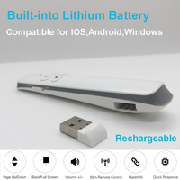 Présentateur Laser Rechargeable présentation PPT télécommande USB sans fil pointeur Powerpoint stylo contrôle du Volume présentation pointeur rouge