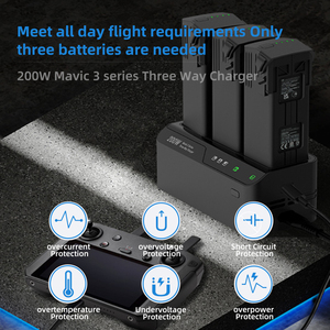 Série Hub de charge à trois voies Chargeur rapide 200W pour <span class=keywords><strong>DJI</strong></span> <span class=keywords><strong>Mavic</strong></span> <span class=keywords><strong>3</strong></span>/Pro/Classic/Cine Cine/Enterprise/Batterie de drone <span class=keywords><strong>thermique</strong></span> - Product Image 4