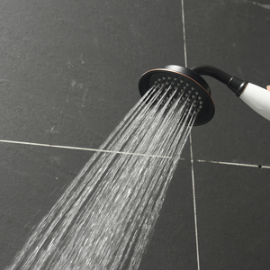 Rubinetto da <span class=keywords><strong>Bagno</strong></span> Moderno in Ottone con Finitura ORB e Maniglia Bianca, Doccia a Cascata Portatile, <span class=keywords><strong>Accessori</strong></span> per Facile Installazione - Product Image 2