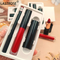 Ensemble de rouge à lèvres liquide, huile à lèvres et crayon à lèvres vegan imperméable 3 en 1 à étiquette privée, logo personnalisé, rouge à lèvres mat, kit à lèvres