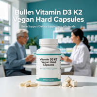 Capsules rigides standardisées de Vitamine D3 MK7 K2 à base de plantes, végétaliennes, pour le soutien osseux des adultes, supplément d'extrait 5g/pièce, vente en gros usine