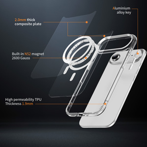 Funda Protectora Magnética Delgada de Acrílico y TPU para <span class=keywords><strong>iPhone</strong></span>, Compatible con Carga Inalámbrica, <span class=keywords><strong>Precio</strong></span> de Fábrica, Venta al Por Mayor - Product Image 2