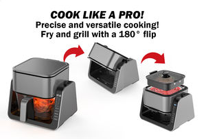 Top 10 des meilleures friteuses à <span class=keywords><strong>air</strong></span> friteuse 2 en 1 en verre avec grill pour cuisine personnalisée sans huile - Product Image 2