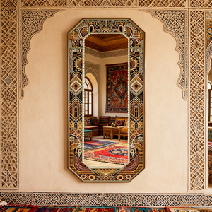 Nghệ thuật khắc gỗ khung với kính Thủ công mỹ nghệ trang trí Giáng sinh espejo cho gương trang trí - Product Image 3