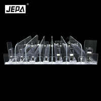 Système de séparateurs et poussoirs d'étagères en plastique et métal pour supermarchés avec échantillons gratuits pour les applications de présentation