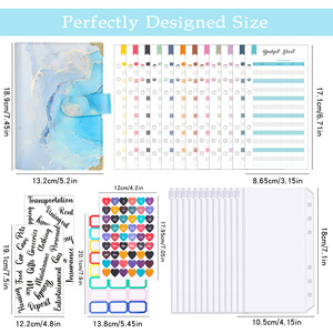 Carnet de budget et classeur à feuilles mobiles A6 en similicuir imprimé couleur, idéal pour <span class=keywords><strong>les</strong></span> cadeaux transfrontaliers - Product Image 2