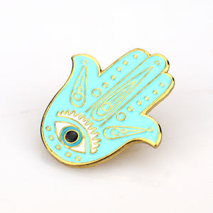Creativo tendenza coreana <span class=keywords><strong>Hamsa</strong></span> mano di Fatima spilla smaltata morbida spilla smaltata personalizzata - Product Image 4