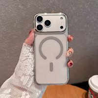 Étui de haute qualité avec coque arrière transparente anti-rayures et anti-jaunissement de 2 mm, étui magnétique pour téléphone avec airbags intégrés
