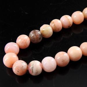 โอปอลเปรูสีชมพู หินธรรมชาติ เม็ดหลวม ขัดเรียบ รูปทรงสม่ำเสมอ ขนาด 8 มม. รับรองโดยบุคคลที่สาม ขนาดรู 0.50 มม. สำหรับทำเครื่องประดับ - Product Image 1