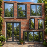 Fenêtre à battant horizontal en aluminium à rupture de pont thermique DAOMING PW-050903, double vitrage, pare-vent, moustiquaire en acier inoxydable 304