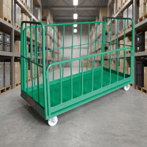 KY-531 Kanat Steel Heavy Duty <b>Foldable</b> Enclosed Platform Load Cage Cart 150kg Capacity Four-Wheel Lockable Portable OEM Shopping - Product Image 3