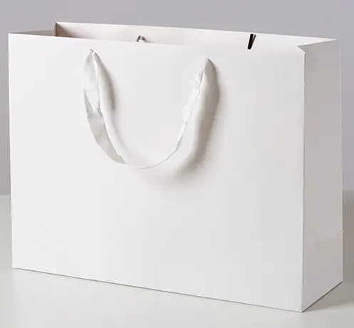 Bolsas de embalaje para pelucas, cartón Kraft, Asa torcida, tejido de fondo cuadrado, pequeño comprador, bolsa blanca, embalaje artesanal, bolsas de regalo