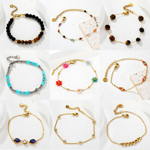 Fashion <b>Beaded</b> <b>Bracelets</b> Women Natural Stone Colorful Flower Design Zinc Alloy Gift Jewelry Geometric Pattern BR28700MGBR27260MG - Product Image 1