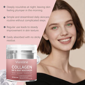 Crema hidratante de día y de noche con colágeno, suave, delicada y ligera para la piel del rostro, calmante y refrescante. - Product Image 3