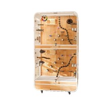 Grande cage à perroquets multifonctionnelle, villa à double étage, cage à oiseaux mobile pour l'élevage, volière métallique spacieuse, facile à nettoyer pour ara