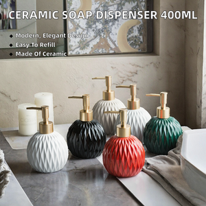 Ceramic Hand Sanitizer Bottle Nordic Bathroom Bathroom Lotion Bottle <b>Shower</b> Gel Shampoo Press Bottle Bathroom <b>Accessories</b> - Product Image 2
