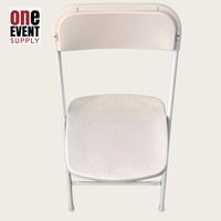 Lot de 10 chaises pliantes modernes en plastique imperméable avec structure en acier empilable pour repas en extérieur et événements commerciaux