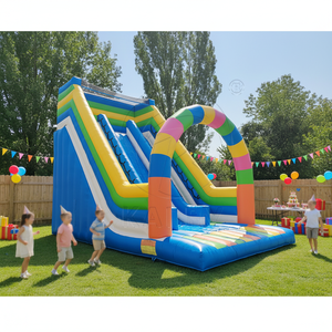 Château gonflable de <span class=keywords><strong>grande</strong></span> taille de haute qualité <span class=keywords><strong>avec</strong></span> toboggans aquatiques arc-en-ciel pour la location, <span class=keywords><strong>toboggan</strong></span> aquatique gonflable pour <span class=keywords><strong>piscine</strong></span> - Product Image 1