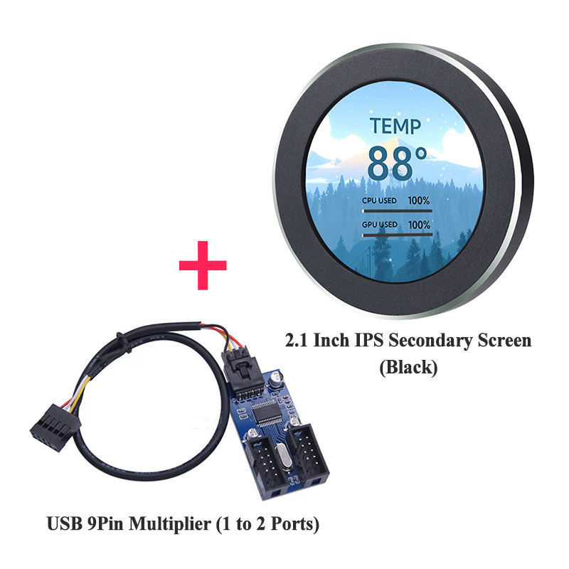 2.1 ''Noir + USB 9Pin Multiplicateur (1 à 2 ports)