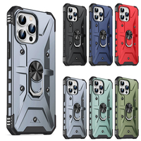 Vente en gros coque antichoc robuste pour iPhone 17 15 14 13 12 11 Pro Max 8 7 6s Plus SE porte-anneau magnétique en métal couverture arrière