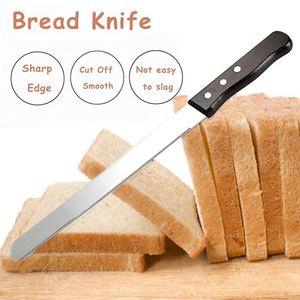 Couteau à gâteau et grattoir à lame dentelée en acier inoxydable avec manche en bois de 10 pouces pour pain, jambon et gâteaux – Vente en gros d'ustensiles de cuisine - Product Image 6