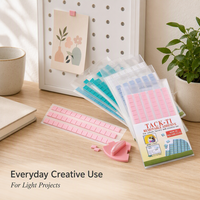 Bandes d'argile adhésives pour la pose d'ongles artificiels et les projets créatifs légers, couleurs pastel pour une utilisation créative à la maison et au bureau