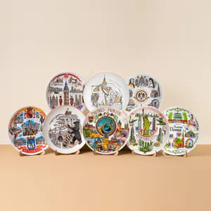 Customized Creative High Quality Craft Souvenir Ceramic Wall Plate for Gifts Decoration