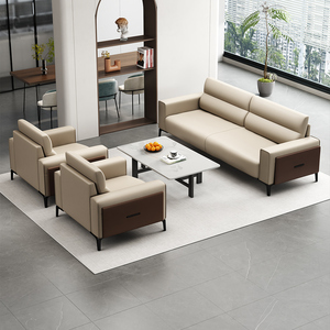 Juego de Sofás de Cuero Modernos de Lujo para Oficina, Uso Comercial y Doméstico, Diseño para Sala de Estar y Dormitorio - Product Image 3