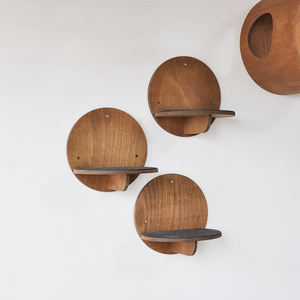 Set tempat tidur furnitur kayu untuk memanjat, rak dinding pohon kucing dengan goresan - Product Image 4