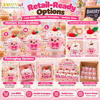 Porte-clés en peluche amusant en forme de monstre cupcake, lot de breloques mignonnes pour parcs à thème, prix de carnaval et collections de distributeurs automatiques