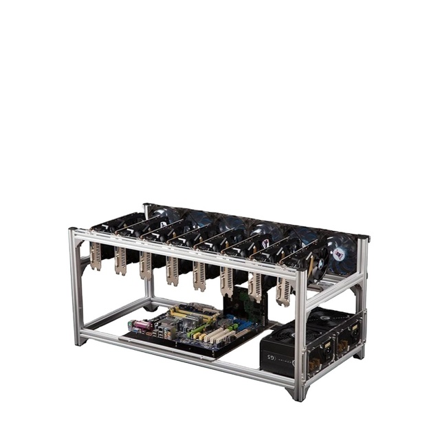 8 GPU Aluminum Stackable Open Air Rig Case Computer Frame