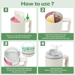 Separador de Bebidas 2 en 1 para Vaso Stanley, Revestimiento de Silicona Compatible con Vaso Stanley de 40 oz, Accesorio Stanley, Revestimiento Reutilizable para Fiestas - Product Image 4