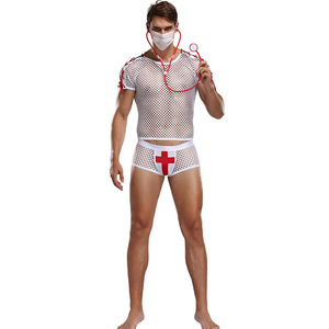 Ensemble de lingerie <span class=keywords><strong>sexy</strong></span> pour <span class=keywords><strong>homme</strong></span>, style nouveau, taille haute, à carreaux, 100% polyester, costume de carnaval pour adultes, cosplay, jeu de rôle, BDSM, sous-vêtements - Product Image 3