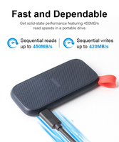 Solid State Drive SSDBestoss Mini PSSD 500g Penyimpanan Portabel USB 3.1 Eksternal M.2 Sata Hard Drive Disk